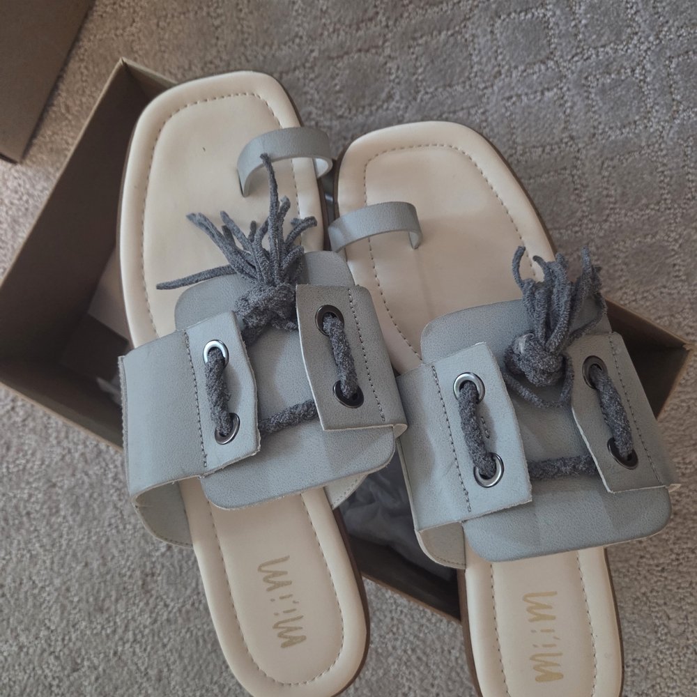 Gray Minimalist Sandals with Adjustable Straps